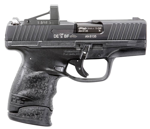 Picture of WALTHER PPS M2 9MM 3.2" BBL BLK POLY FRAME DIRECT MOUNT RMSC OPTIC 1-6RD AND 1-7RD MAG HGA 2805961RMS