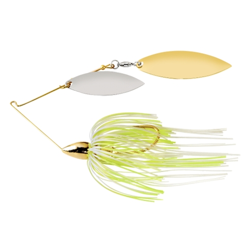 Picture of WAR EAGLE SPINNER BAITS GOLD FRAME DOUBLE WILLOW SPINNERBAIT HOT WHITE CHARTREUSE WE14GW16