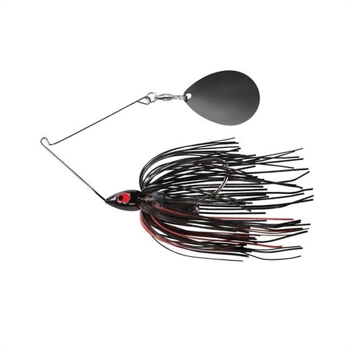 Picture of WAR EAGLE SPINNER BAITS NIGHTTIME PAINTED HEAD SINGLE COL BLK NKL SPNNRBT BLK RED WE12PSBN38