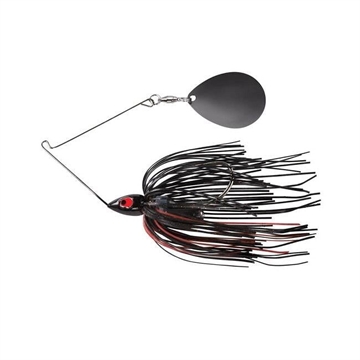 Picture of WAR EAGLE SPINNER BAITS NIGHTTIME PAINTED HEAD SINGLE COL BLK NKL SPNNRBT BLK RED WE12PSBN38