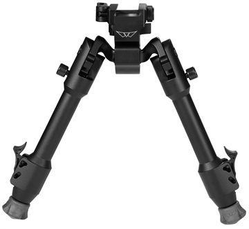 Picture of Warne Skyline Precision Bipod made of Matte Black Aluminum with Picatinny Rail Attachment Type, Rapid Leg Deployment, 22 Degree Cant, 44 Degree Pan & 6.90-9.10" Vertical Adjustment 7901M