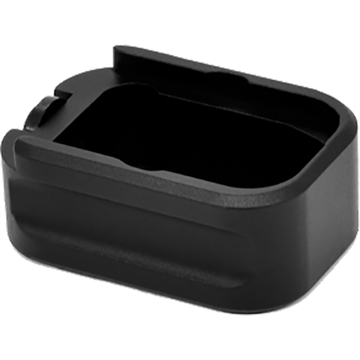 Picture of Warne Magazine Extension made of 6061-T6 Aluminum with Hardcoat Anodized Black Finish for Glock 42 Magazines (Adds 2rds) MEG422BLK