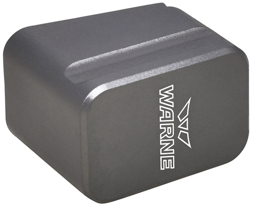 Picture of Warne Magazine Extension made of 6061-T6 Aluminum with Hardcoat Anodized Gray Finish for Glock 19, 23 Magazines (Adds 5rds 9mm Luger, 4rds 40 S&W) MEG1954GR