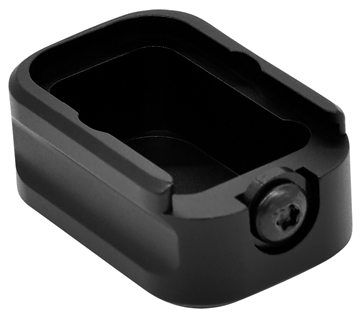 Picture of Warne Magazine Extension made of 6061-T6 Aluminum with Hardcoat Anodized Black Finish for Sig P320 Magazines (Adds 5rds 9mm Luger) MESIG54BLK