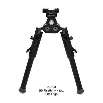 Picture of Warne Skyline Pro Bipod Black Anodized QD Picatinny Head with Lite Legs 7921M