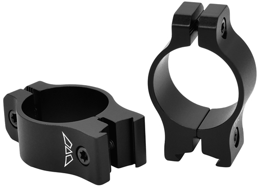 Picture of Warne Rimfire Rings Vapor Matte Black Aluminum 1" Tube Low Vertical Split 3/8" Dovetail 0 MOA V420M