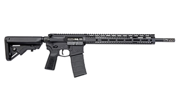 Picture of WATCHTOWER Firearms Type 15, Semi-automatic Rifle, AR, 556 NATO, 16" Barrel, Flat Faced Compensating Brake, Anodized Finish, Black, Mid Length Gas System, 13.7" Free Float M-LOK Handguard, Hiperfire EDT2 Heavy Gunner Trigger, B5 Stock and Grip, 30 Rounds, 1 Magazine T15-556-16CHF-BLK