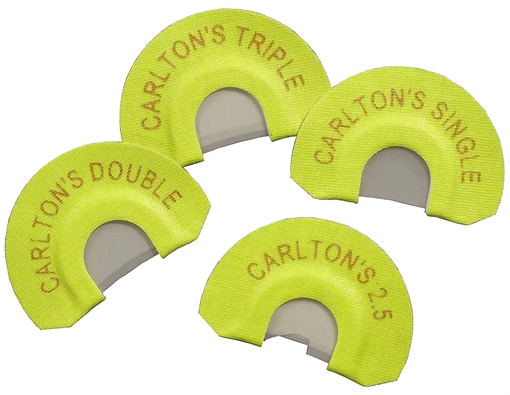 Picture of Wayne Carlton's Calls Essential Elk Diaphragm Call Single/Double/Triple/2.5 Reed Attracts Elk Yellow 4 Per Pkg 70314