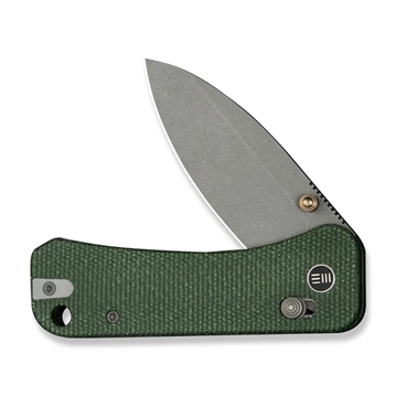 Picture of We Knife WEKNIFE Banter 2 Thumb Stud & Crossbar Lock Knife Green Canvas Micarta Handle WE23075-3 WE230753