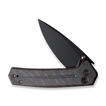 Picture of WE KNIFE CULEX 2.9" TIGER STRP FLAMED TITANIUM/BLK STNWASH! WE21026B7