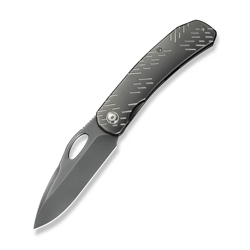 Picture of We Knife WEKNIFE Inmate Front Flipper & Thumb Hole Knife Polished Gray Titanium Handle With Satin Raindrops (3.7"" Polished Gray CPM 20CV Blade)    WE23096B-4