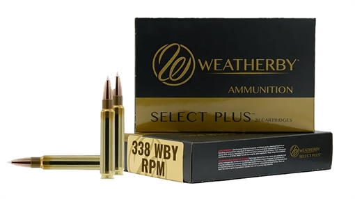 Picture of Weatherby Select Plus Barnes TTSX Rifle Ammunition .338 WBY RPM 185gr PT 3100 fps 20/ct B338185TTSX