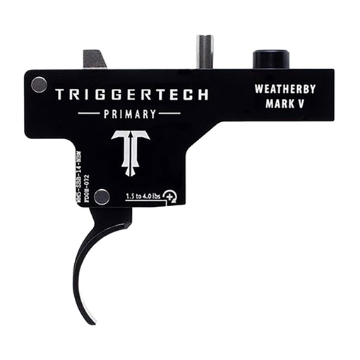Picture of TriggerTech Primary Single-Stage Curved Trigger with 1.50-4 lbs Draw Weight & Black PVD Finish for Weatherby Mark V WM5SBB14NBW