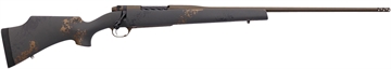 Picture of Weatherby Mark V Camilla Ultra Lightweight Compact 6.5 Wthby RPM 4+1 24" Barrel, Midnight Bronze Cerakote Metal Finish, Black with Smoke/Gold Sponge Accents Monte Carlo Stock MCU03N65RWR6B