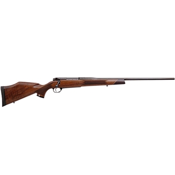Picture of Weatherby Mark V Deluxe Full Size 257 Wthby Mag 3+1 26" High Gloss Blued #2 Barrel, Drilled & Tapped Blued Steel Receiver, Fixed Monte Carlo Gloss Walnut Stock, Right Hand MDX01N257WR6O