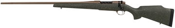 Picture of Weatherby Mark V Weathermark LT 300 Wthby Mag 3+1 26" Barrel/Rec. w/Flat Dark Earth Cerakote Finish, Flat Dark Earth Speckled Green Fixed Monte Carlo Fiberglass Stock Left Hand MWL01N300WL8B
