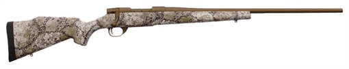 Picture of Weatherby Vanguard Badlands 308 Win 5+1 22" Burnt Bronze Cerakote #2 Threaded Barrel, Drilled & Tapped Steel Receiver, Badlands Approach Camo Monte Carlo w/Raised Comb Synthetic Stock VAP308NR2T