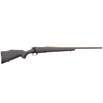 Picture of Weatherby Vanguard Weatherguard Bronze 25-06 Rem 5+1 24" Barrel/Rec. w/Burnt Bronze Cerakote Finish, Bronze Webbed Black Fixed Monte Carlo Synthetic Stock VWB256RR4T