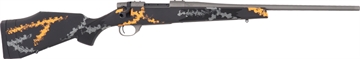 Picture of Weatherby Vanguard Compact Hunter 6.5 Creedmoor 4+1 20", Tungsten Gray Barrel/Rec, Black w/Gray & Orange Sponge Accents Monte Carlo Stock, Accubrake Muzzle Brake VYH65CMR2B