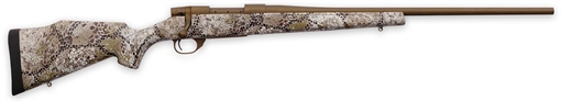 Picture of Weatherby Vanguard Badlands 25-06 Rem 5+1 24" Burnt Bronze Cerakote #2 Threaded Barrel, Drilled & Tapped Steel Receiver, Badlands Approach Camo Monte Carlo w/Raised Comb Synthetic Stock VAP256RR4T