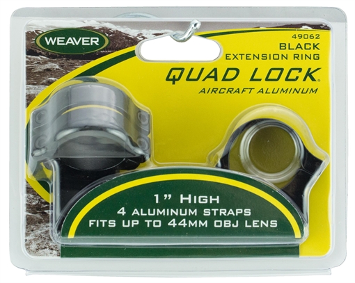 Picture of Weaver Mounts Quad Lock Detachable Rings Black 1" High Extended 49062