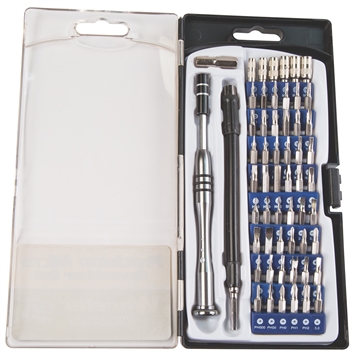Picture of Wheeler Precision Micro Screwdriver Set Chrome Plated Steel Extendable Handle 58 Pieces 564018