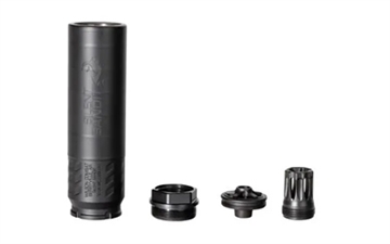 Picture of Wilson Combat Silent Bandit, Suppressor, 223REM/556NATO, Titanium & Stainless Steel Construction, Armor Tuff Finish, Black, 5 Baffle, HUB Mount Compatible, Includes K-Mount Muzzle Device SP-SB-556-5-BLK SP-WHISPER9MMBLK24
