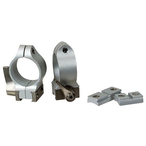 Picture of White Muzzleloading Systems QuickLever Rings & Base Set - G-Series 1" Medium Silver 00254