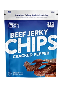 Picture of Wicked Cutz WCBC01CP Cracked Pepper Beef Jerky Chips 8 Pack