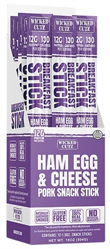 Picture of Wicked Cutz WCBR12HEC Ham Egg & Cheese Breakfast Sticks  12 Pack