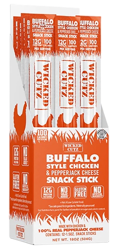 Picture of Wicked Cutz WCCS12BC Buffalo Style Chicken & Cheese Sticks 12 Pack