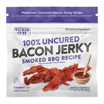 Picture of Wicked Cutz WCPJ02BQ Smoked BBQ Bacon Jerky 10 Pack
