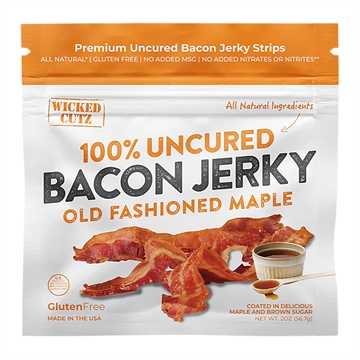 Picture of Wicked Cutz WCPJ02MA Old Fashioned Maple Bacon Jerky 2 Servings 10 Pack