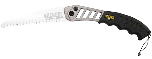 Picture of Wicked Tree Gear Hand Saw Folding Saw 7" High Carbon Steel Blade Black Overmolded Aluminum Handle WTG001