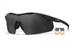Picture of Wiley X Vapor Comm Temples Smoke Gray/Clear/Light Rust Lens Polycarbonate Matte Black Frame 3552