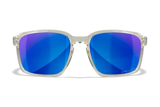 Picture of Wiley X Alfa M/L Blue Mirror Lens Polycarbonate Gloss Clear Crystal Frame Frame AC6ALF09
