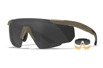 Picture of Wiley X Saber Advanced Smoke Gray/Clear/Light Rust Lens Polycarbonate Matte Tan Frame 308T