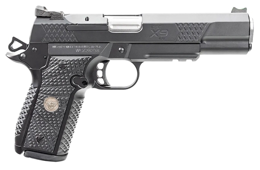 Picture of Wilson Combat EDC X9 2.0 Compact Frame 9mm Luger 15+1 5" Steel Barrel, Black Armor-Tuff Serrated Stainless Steel Slide, Aluminum Frame w/Picatinny Rail, Black G10 Starburst Grip 2EDCXLPR9