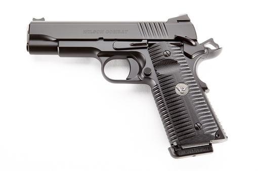 Picture of Wilson Combat ACPSOM45 ACP Commander 45 ACP 4.25" 8+1 Black Armor-Tuff Frame Black Carbon Steel Slide with Black G10 Eagle Claw Grip ACPCOM45