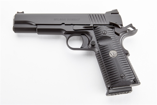 Picture of Wilson Combat ACPFS9 ACP Full-Size 9mm Luger Caliber with 5" Barrel, 10+1 Capacity, Black Armor-Tuff Finish Carbon Steel Beavertail Frame, Serrated Black Carbon Steel Slide & Black G10 Eagle Claw Grip 1CPFS9