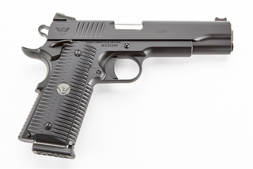 Picture of Wilson Combat ACP Full-Size SAO 9mm Luger 5" 10+1 Black Armor-Tuff Carbon Steel Frame/Slide Black G10 Eagle Claw Grips Ambi Thumb Safety ACPFS9A