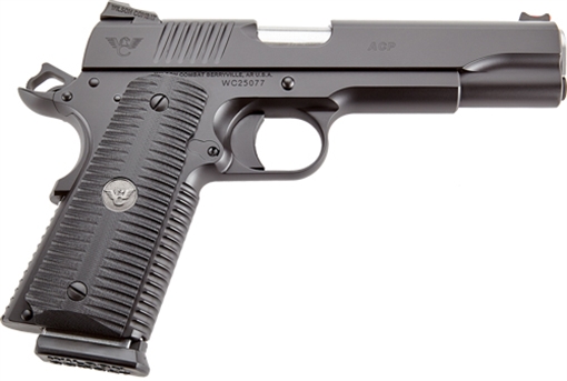 Picture of Wilson Combat ACP Full-Size 45 ACP Caliber with 5" Barrel, 8+1 Capacity, Black Armor-Tuff Finish Carbon Steel Beavertail Frame, Serrated Black Carbon Steel Slide & Black G10 Eagle Claw Grip ACPFS45