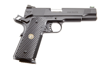 Picture of Wilson Combat CQB Elite, 1911, Semi-automatic, Metal Frame Pistol, Full Size, 45 ACP, 5" Barrel, Steel Frame, Armor Tuff Finish, Black, G10 Diagonal Flat Bottom Grips, Fiber Optic Front Sight and Rear Battlesight, Ambidextrous Thumb Safety, (2) 8-Round Magazines CQBE-FS-45A CQBEFS45A