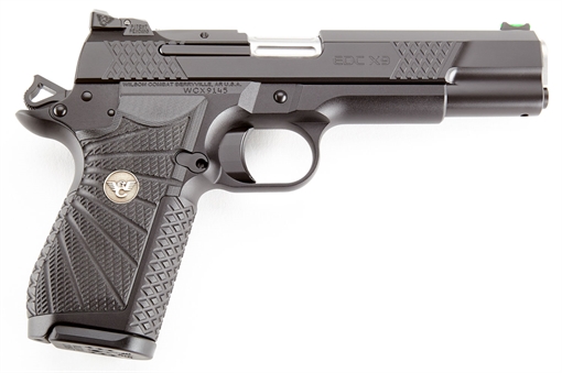 Picture of Wilson Combat EDC X9L 9mm Luger 15+1 5" Stainless Steel Barrel, Black DLC Serrated Stainless Steel Slide, Black Armor-Tuff Aluminum Frame w/Beavertail, Black G10 Starburst Grip, Ambidextrous EDCXLP9