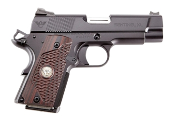 Picture of Wilson Combat SENXLSEN9 eXperior Sentinel XL 9mm Luger 8+1 4" Stainless Match Grade Barrel, Black Armor-Tuff Carbon Steel Serrated Slide, Black Armor-Tuff Aluminum Frame w/Beavertail, Black G10 Grip