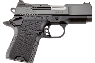 Picture of Wilson Combat SFX9 Sub-Compact 9mm Luger 10+1 15+1 3.25" Stainless Steel Barrel, Black DLC Serrated Stainless Steel Slide, Black Aluminum Frame w/Beavertail SFX9SC3A