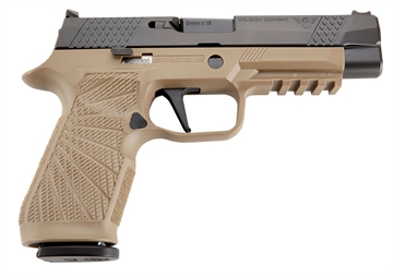 Picture of Wilson Combat P320 9mm Luger 4.70" 17+1 Tan Black DLC Steel Tan Polymer Grip Action Tune with Curved Trigger SIGWCP320F9TATC