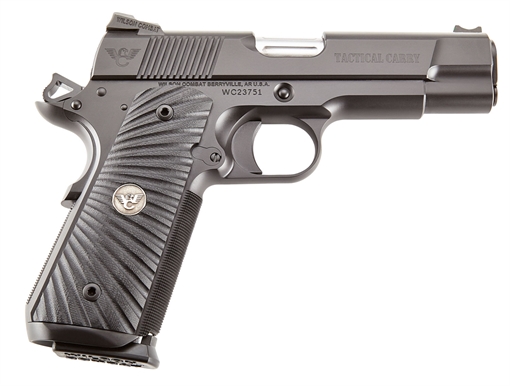 Picture of Wilson Combat Tactical Carry Commander 45 ACP 8+1 4.25" Stainless Steel Barrel, Black Serrated Carbon Steel Slide, Black Armor-Tuff Carbon Steel Frame w/Beavertail, Black G10 Starburst Grip TCCOM45