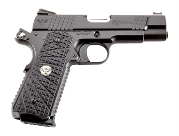 Picture of Wilson Combat XPCOM45 eXperior Commander Commander Frame 45 ACP 8+1 4.25" Stainless Match Grade Barrel, Black Armor-Tuff Carbon Steel Serrated Slide Black & Frame w/Beavertail, Black G10 TRAK Grip, Am