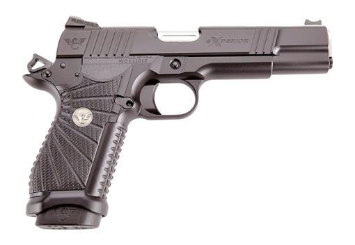 Picture of Wilson Combat XPDLP9 eXperior Full Size Frame 9mm Luger 10+1 5" Stainless Match Grade Barrel, Black Armor-Tuff Carbon Steel Serrated Slide & Frame w/Beavertail, Black G10 TRAK Grip, Ambidextrous